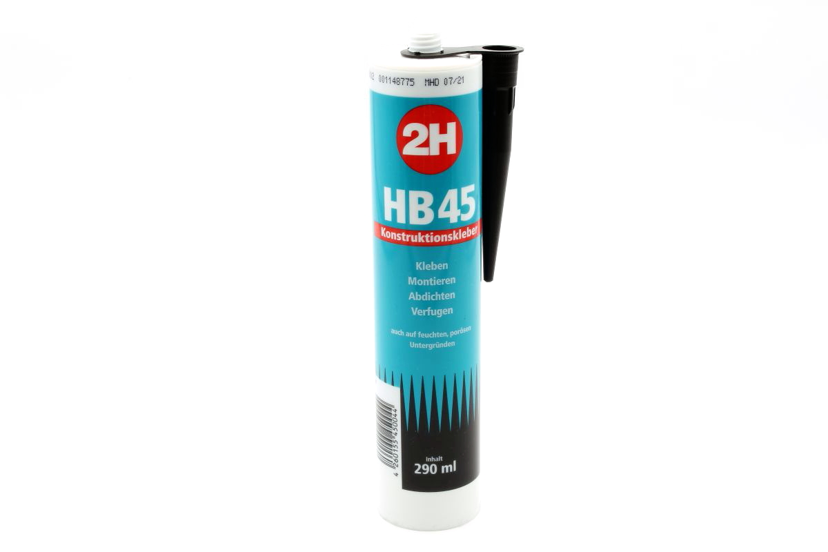 Montagekleber 2H HB 45 HB45 Konstruktionskleber schwarz, transparent oder weiß - Kartusche á 290 ml